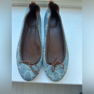 Gucci ballet flats. Denim style with GG motif. Size IT 39